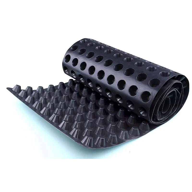 Lámina de drenaje de plástico con hoyuelos