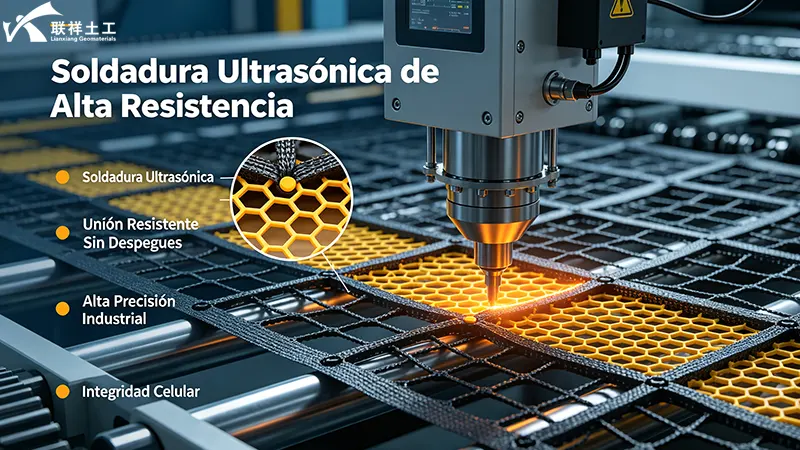 Soldadura ultrasónica de alta resistencia en geoceldas HDPE Lianxiang para estabilidad geotécnica