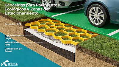 Geoceldas para Pavimentos Ecológicos y Zonas de Estacionamiento