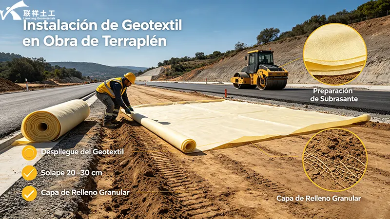 Funciones de separación, filtración y refuerzo del geotextil en obras de terraplén civil Funciones de separación, filtración y refuerzo del geotextil en obras de terraplén civil