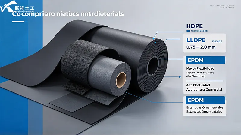 Rollos de geomembrana HDPE LLDPE EPDM para piscinas y estanques